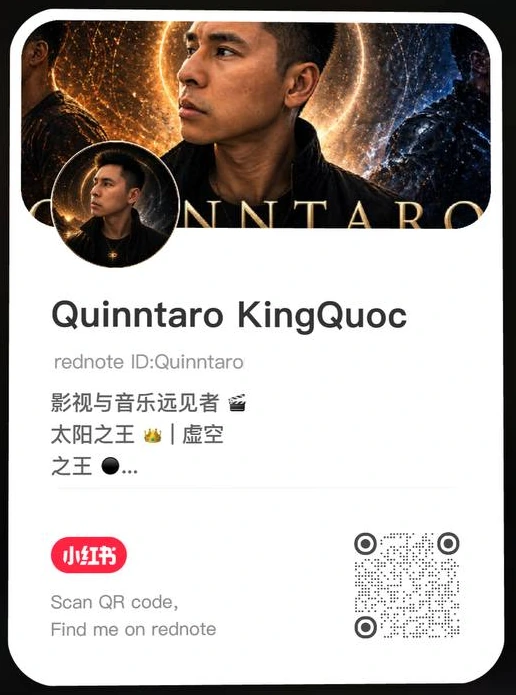 RedNote profile QR card for Quinntaro KingQuoc