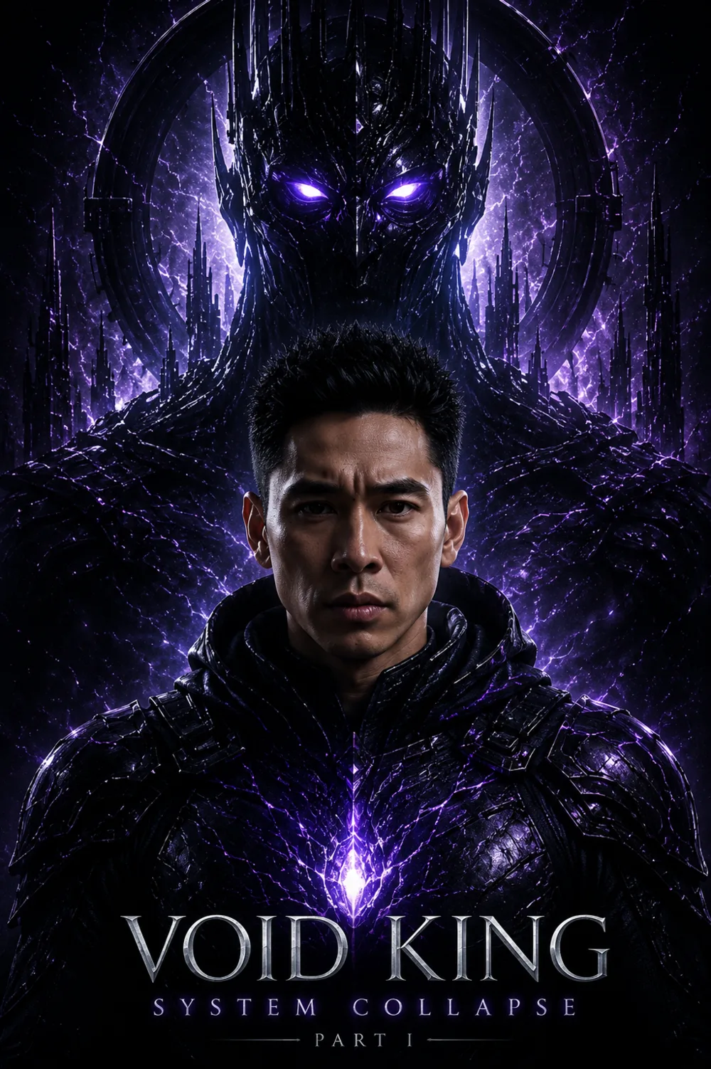 Clean Void King Half Form portrait with violet katana